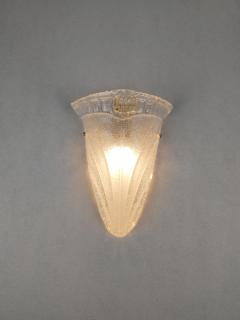  JL Light Style Long cup with curl clear and gold Murano glass wall sconce - 4299827