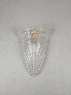  JL Light Style Long cup with curl clear and gold Murano glass wall sconce - 4299828