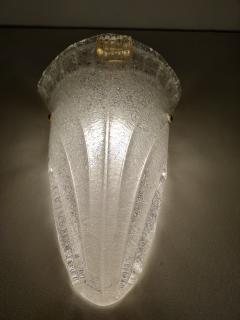  JL Light Style Long cup with curl clear and gold Murano glass wall sconce - 4299831