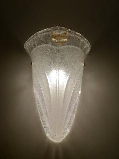  JL Light Style Long cup with curl clear and gold Murano glass wall sconce - 4299833