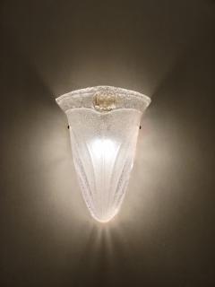  JL Light Style Long cup with curl clear and gold Murano glass wall sconce - 4299834