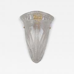  JL Light Style Long cup with curl clear and gold Murano glass wall sconce - 4595845