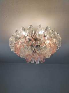  JL Light Style Murano glass Poliedri ceiling chandelier in clear and pink - 4300835