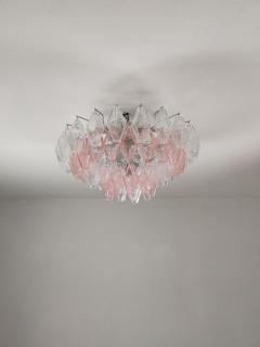  JL Light Style Murano glass Poliedri ceiling chandelier in clear and pink - 4300852