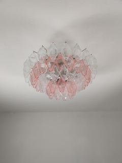  JL Light Style Murano glass Poliedri ceiling chandelier in clear and pink - 4300853