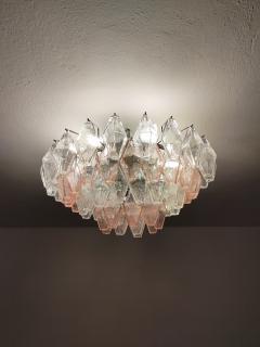  JL Light Style Murano glass Poliedri ceiling chandelier in clear and pink - 4300854