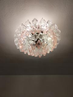  JL Light Style Murano glass Poliedri ceiling chandelier in clear and pink - 4300855
