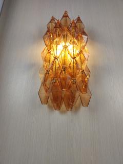  JL Light Style Murano glass Poliedri wall sconces long version in amber - 4297801