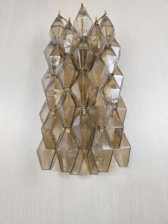  JL Light Style Murano glass Poliedri wall sconces long version in smoky brown - 4367441