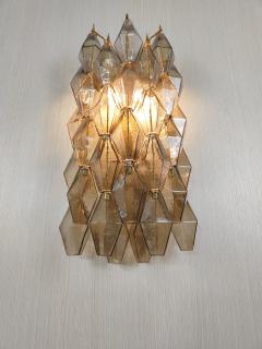  JL Light Style Murano glass Poliedri wall sconces long version in smoky brown - 4367444