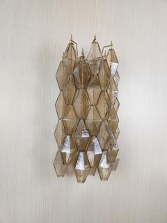  JL Light Style Murano glass Poliedri wall sconces long version in smoky brown - 4367478