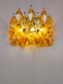  JL Light Style Murano glass Poliedri wall sconces wide version in amber - 4367152