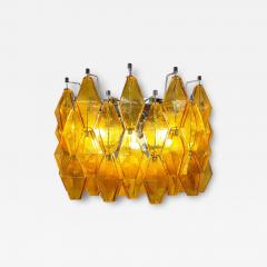  JL Light Style Murano glass Poliedri wall sconces wide version in amber - 4371239
