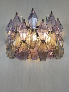 JL Light Style Murano glass Poliedri wall sconces wide version in amethyst and smoky grey - 4297842