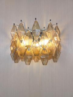 JL Light Style Murano glass Poliedri wall sconces wide version in smoky brown - 4367299