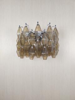 JL Light Style Murano glass Poliedri wall sconces wide version in smoky brown - 4367301