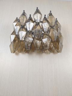 JL Light Style Murano glass Poliedri wall sconces wide version in smoky brown - 4370907