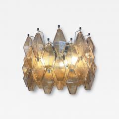 JL Light Style Murano glass Poliedri wall sconces wide version in smoky brown - 4371238