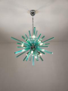  JL Light Style Murano glass Sputnik chandelier oval teal triedri - 4293782