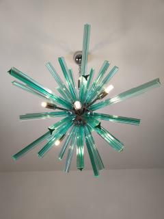  JL Light Style Murano glass Sputnik chandelier oval teal triedri - 4293784