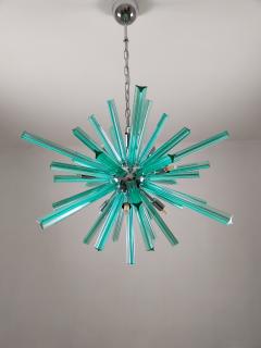  JL Light Style Murano glass Sputnik chandelier oval teal triedri - 4293785
