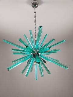  JL Light Style Murano glass Sputnik chandelier oval teal triedri - 4293786