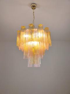  JL Light Style Murano glass Tronchi chandelier in amber and pink color - 4532209