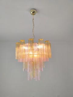  JL Light Style Murano glass Tronchi chandelier in amber and pink color - 4532211