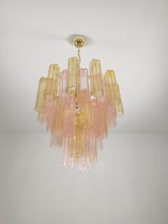  JL Light Style Murano glass Tronchi chandelier in amber and pink color - 4532215