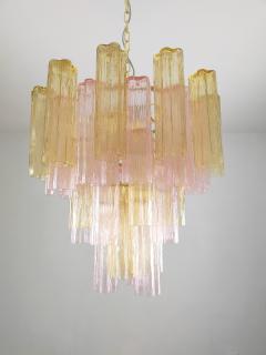  JL Light Style Murano glass Tronchi chandelier in amber and pink color - 4532216