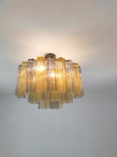  JL Light Style Murano glass Tronchi chandelier in amber and smokey gray color - 4531472