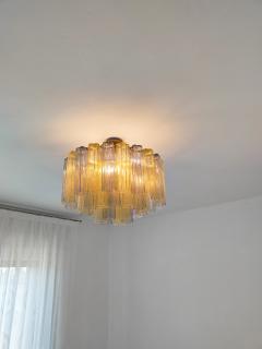  JL Light Style Murano glass Tronchi chandelier in amber and smokey gray color - 4531475
