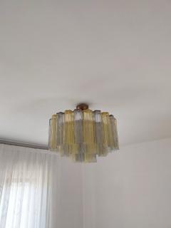  JL Light Style Murano glass Tronchi chandelier in amber and smokey gray color - 4531478