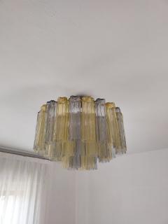  JL Light Style Murano glass Tronchi chandelier in amber and smokey gray color - 4531479