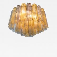  JL Light Style Murano glass Tronchi chandelier in amber and smokey gray color - 4618787
