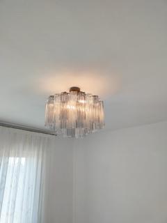  JL Light Style Murano glass Tronchi chandelier in clear and smokey gray color - 4531427
