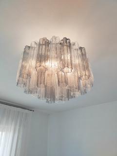  JL Light Style Murano glass Tronchi chandelier in clear and smokey gray color - 4531429