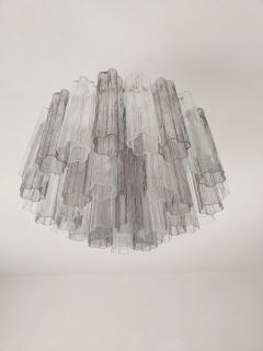  JL Light Style Murano glass Tronchi chandelier in clear and smokey gray color - 4531431