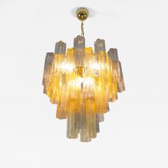  JL Light Style Murano glass Tronchi chandelier in smokey gray and amber color - 4627429