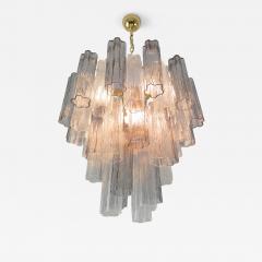  JL Light Style Murano glass Tronchi chandelier in smokey gray and clear color - 4649524