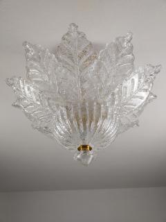  JL Light Style Murano glass ceiling chandelier with clear Harmony leaves - 4300683