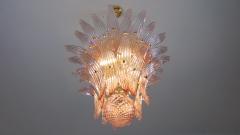  JL Light Style Murano glass chandelier Palmette leaves pink - 4294095