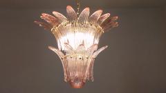  JL Light Style Murano glass chandelier Palmette leaves pink - 4294105