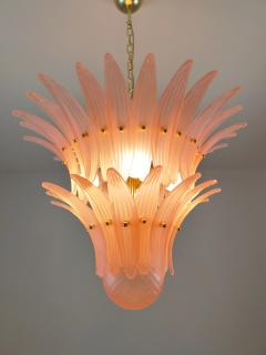  JL Light Style Murano glass chandelier Palmette leaves satin pink - 4294141