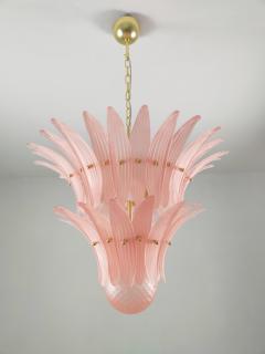  JL Light Style Murano glass chandelier Palmette leaves satin pink - 4294146