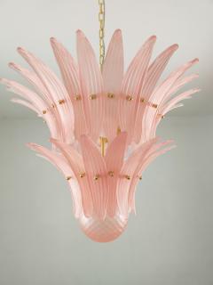  JL Light Style Murano glass chandelier Palmette leaves satin pink - 4294148