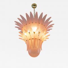  JL Light Style Murano glass chandelier Palmette leaves satin pink - 4385466