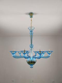  JL Light Style Murano glass chandelier Stile in light blue color - 4296487