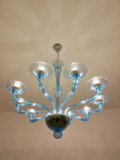  JL Light Style Murano glass chandelier Stile in light blue color - 4296490