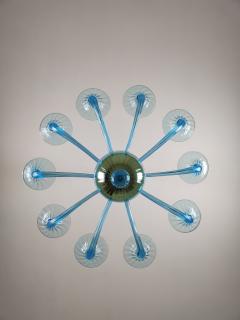  JL Light Style Murano glass chandelier Stile in light blue color - 4296491